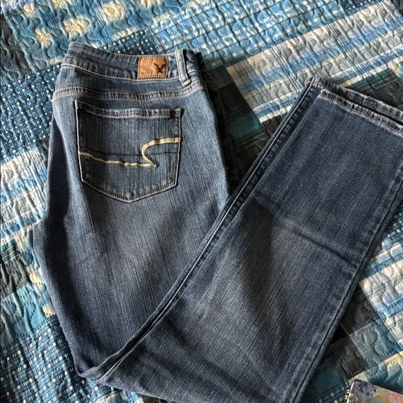 American Eagle Outfitters Blue Straight Leg Jeans - Picture 1 of 2